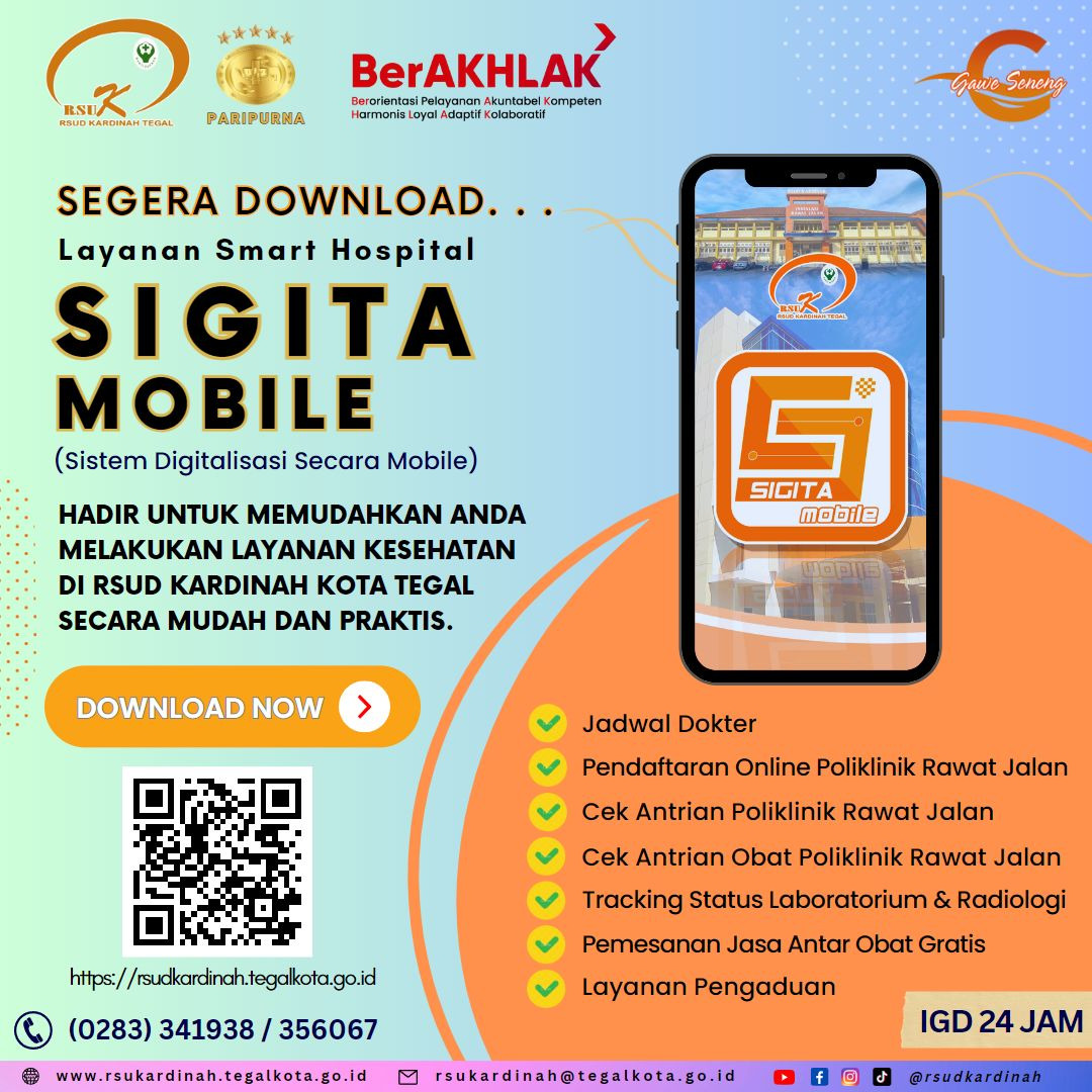 Segera download layanan Smart Hospital SIGITA MOBILE